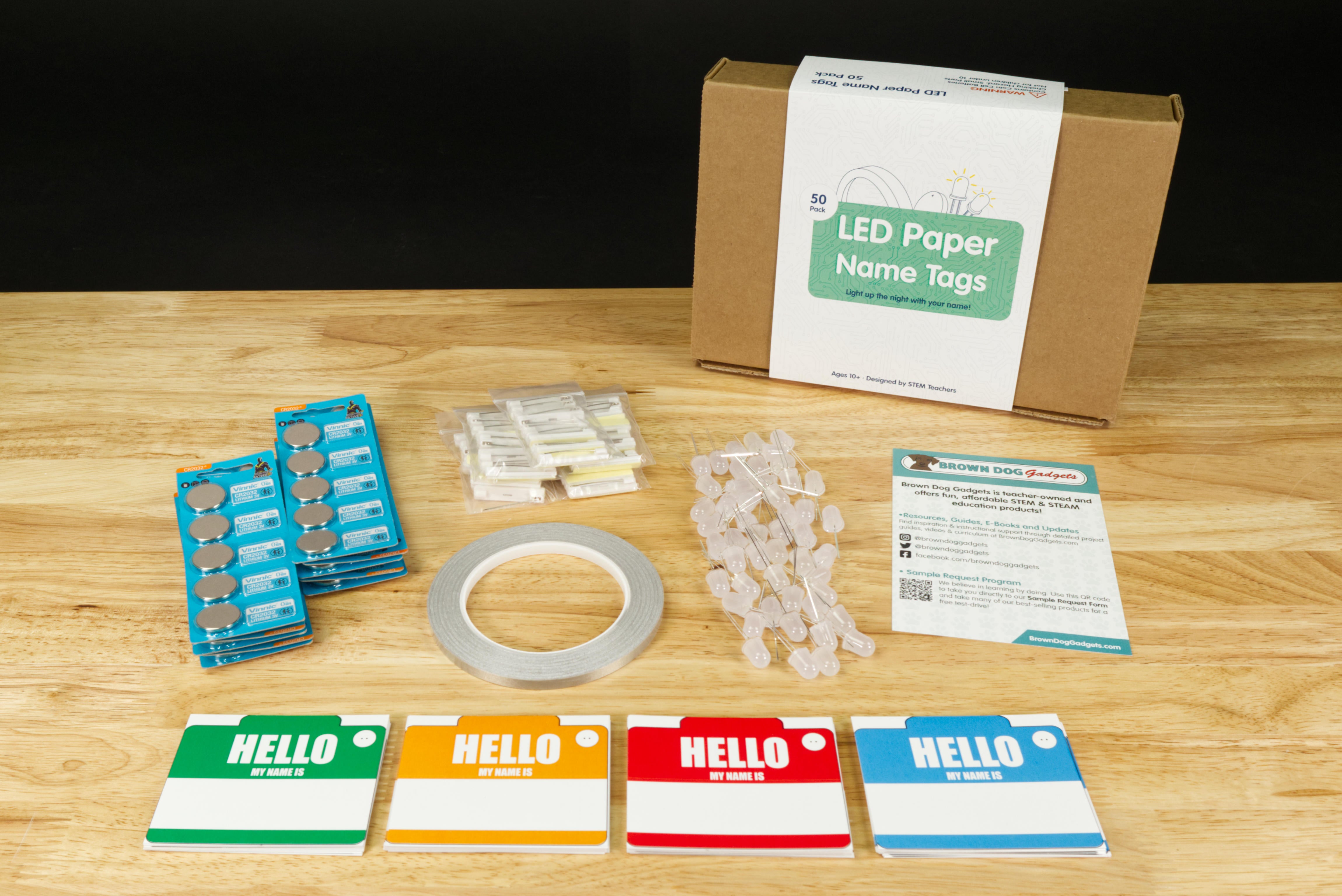 LED Paper Name Tag Classroom Set – Brown Dog Gadgets